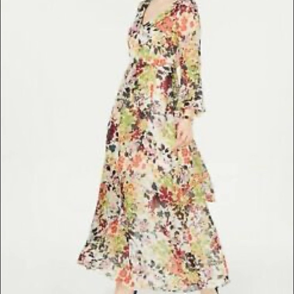 International Concepts Boho Floral Print Faux Wrap Maxi Dress Size 10